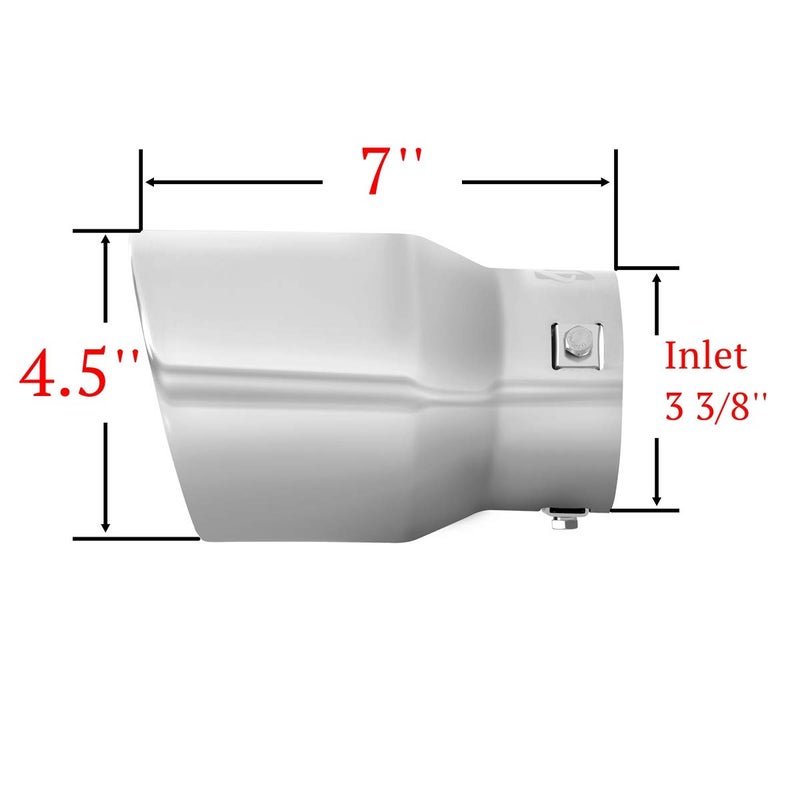 TriTrust Exhaust Tip, 2.5-3 inch inlet adjustable,Fit 2.5''/2.75''/3'' Outer diameter Tailpipe, 4.5'' Outlet 7'' Long Muffler Tip, Chrome Stainless Steel Tail Tip - Image 2